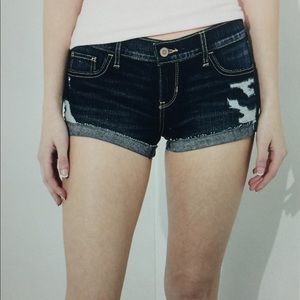 Clear Out Hollister Stretch Low-Rise Denim Shorts.
